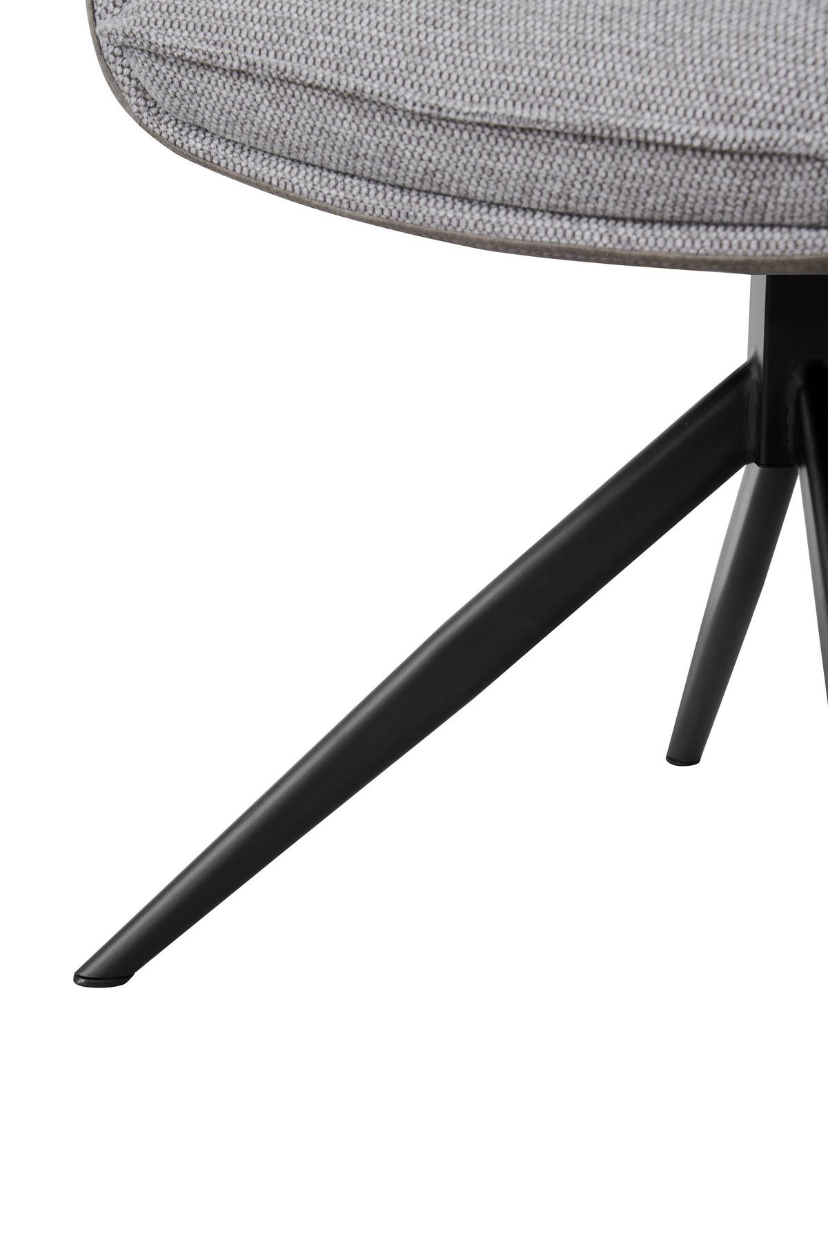 Armlehnstuhl Emilia Webstoff braun, B: 55cm - Schwarz/Braun, MODERN, Holz/Textil (55/88/65cm)