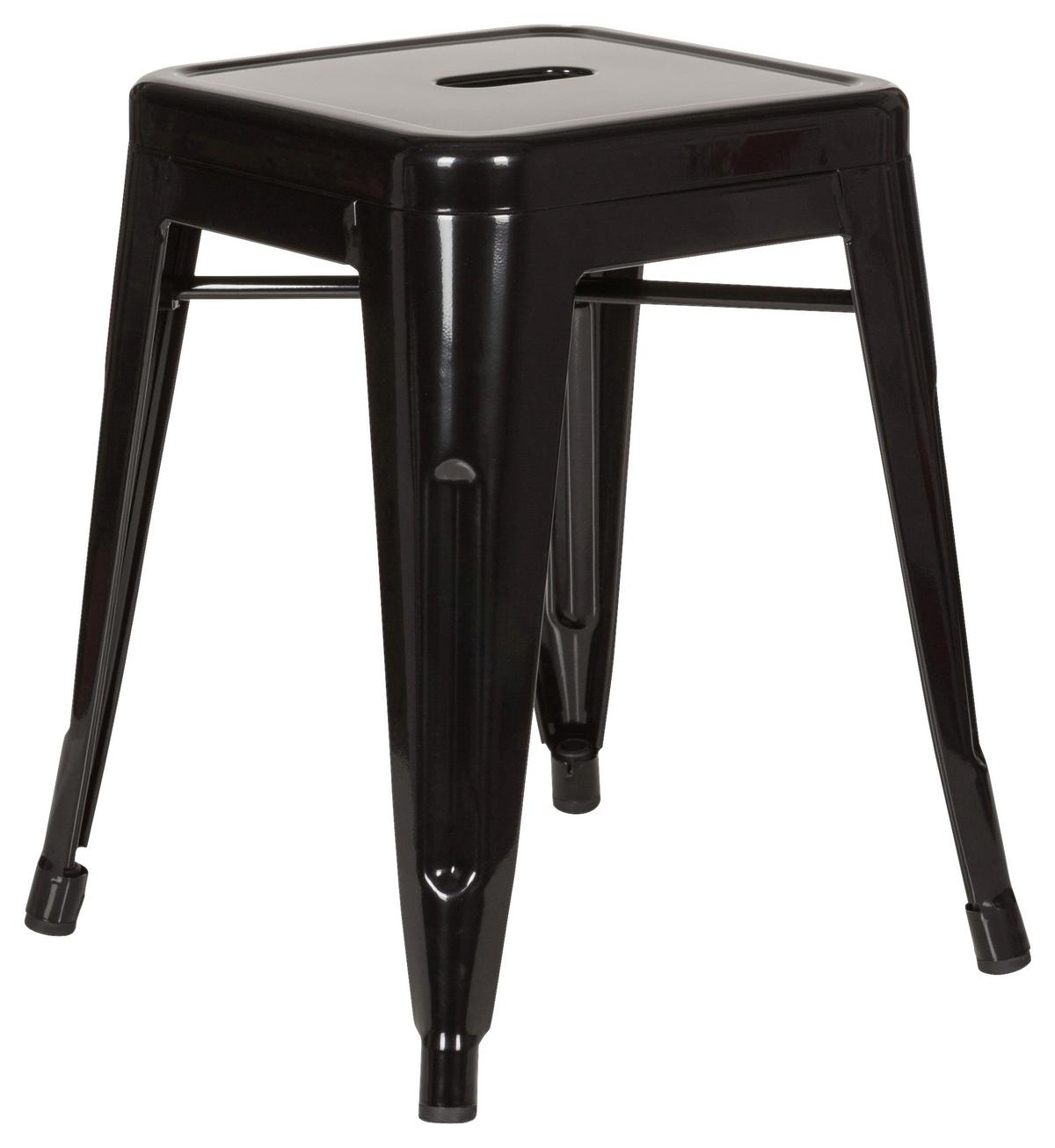 Hocker Vantaggio Stahl Schwarz H: 46 Cm Stapelbar - Schwarz, Basics, Metall (39/46/39cm) - MID.YOU