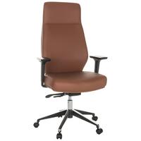 Drehstuhl Vitoro Eco - Schwarz/Braun, Basics, Leder/Kunststoff (68/123-130/68cm) - MID.YOU