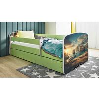 Kinder-/Juniorbett Babydreams Grün/Weiß B: 80cm - Birkefarben/Weiß, MODERN, Holz/Holzwerkstoff (80/160cm) - MID.YOU