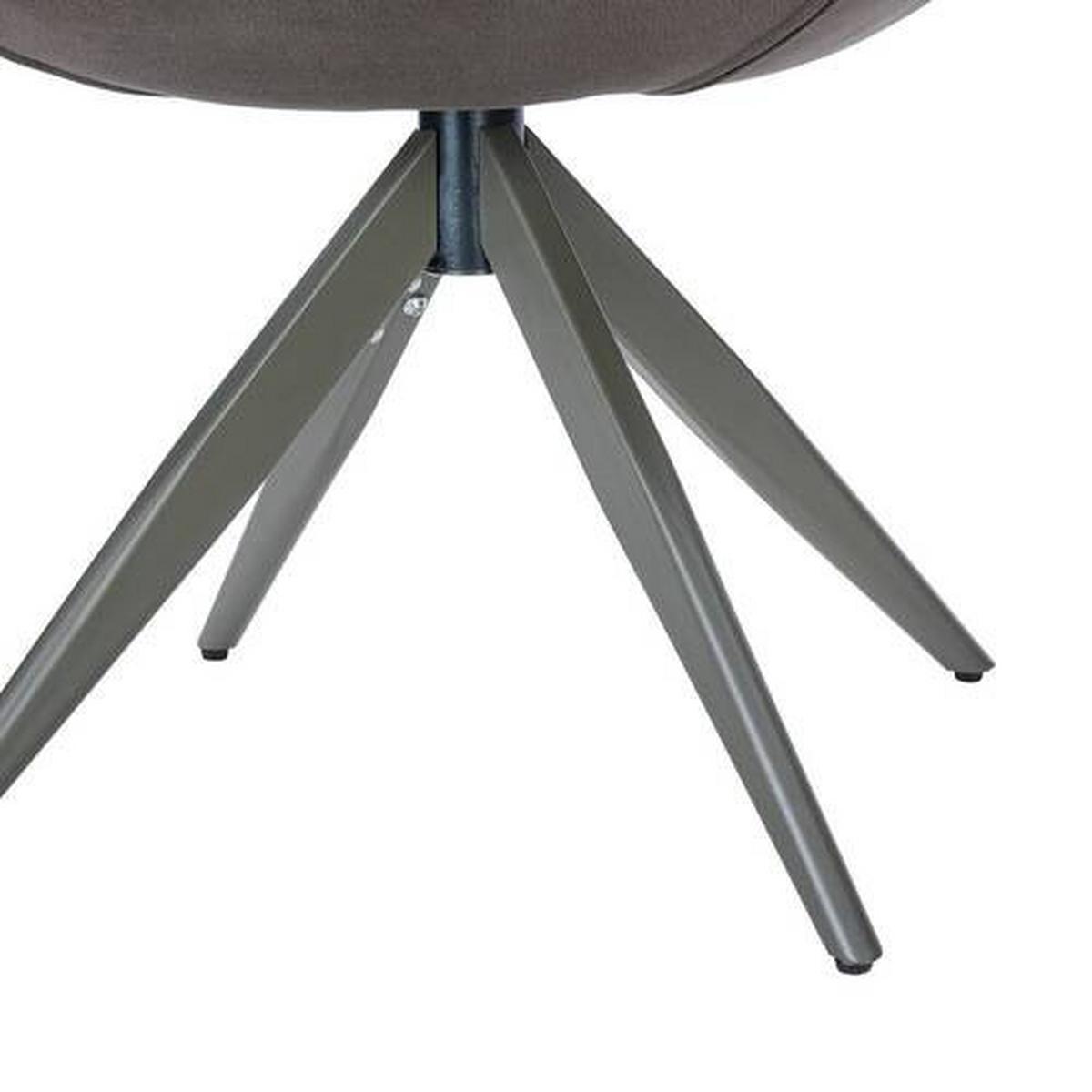 Armlehnstuhl Adriano Dunkelgrau drehbare Sitzfläche - Dunkelgrau, MODERN, Textil/Metall (59/84/59cm) - Livetastic