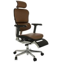 Drehstuhl Ergohuman Plus Braun B: 76 Cm - Silberfarben/Schwarz, MODERN, Leder/Kunststoff (76/119 - 138/64cm) - MID.YOU