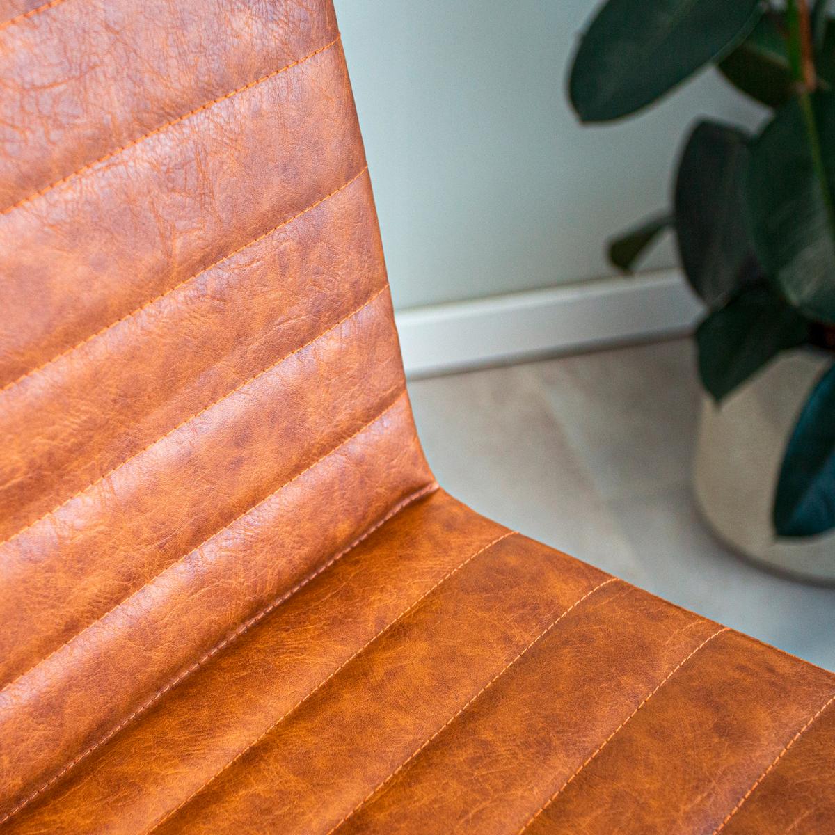 Barhocker-Set Donny Cognac B: 54 cm - Cognac/Schwarz, MODERN, Textil/Metall (54/100/58cm) - MID.YOU