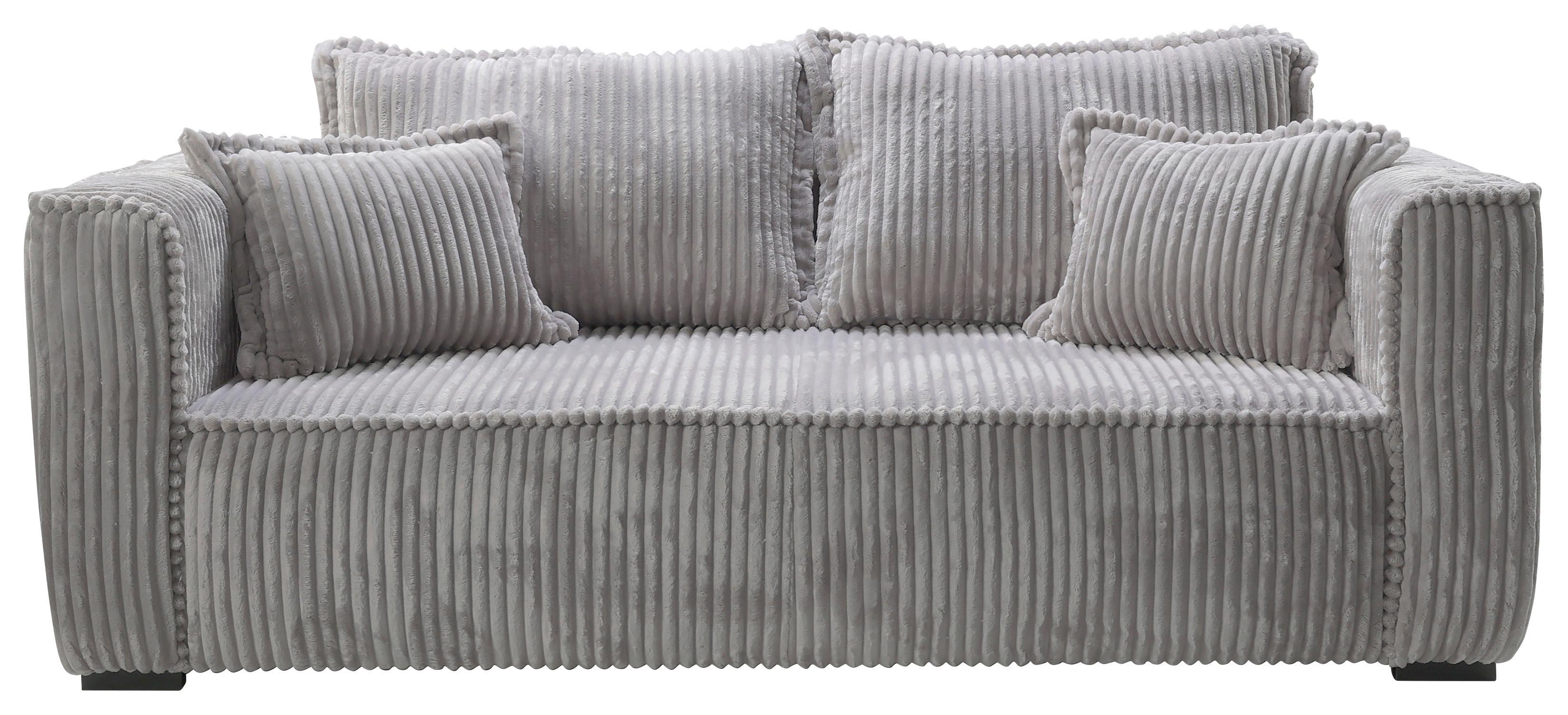 2-Sitzer-Sofa Modena Mit Kissen Hellgrau Cord B: 223 cm