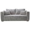 Sofa Modena Inkl. Kissen Hellgrau, B: 223 Cm - Hellgrau/Schwarz, Design, Textil (223/95/121cm) - MID.YOU
