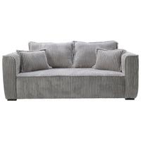 Sofa Modena Inkl. Kissen Hellgrau, B: 223 Cm - Hellgrau/Schwarz, Design, Textil (223/95/121cm) - MID.YOU