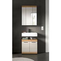 Badezimmer Scout Kaschmir/Naturfarben B: 60 cm - Kaschmir/Schwarz, MODERN, Glas/Holzwerkstoff (60cm) - MID.YOU