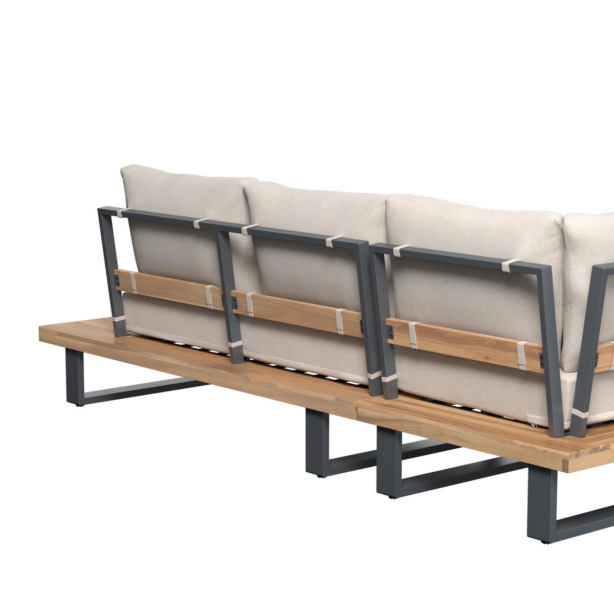 TERASOVÁ SEDACIA SÚPRAVA GABRIEL - farba akácie, Natur, kov/drevo - Mömax