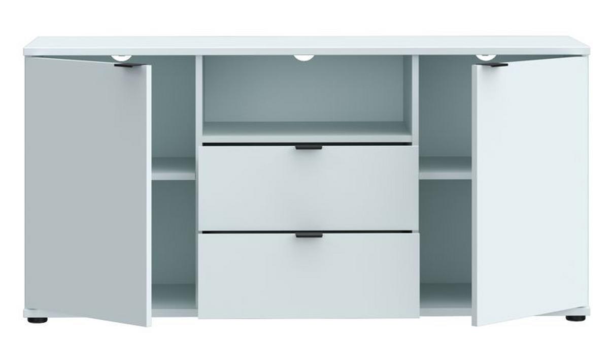 TV díl Ganymede, světle šedá, š: 130 cm - černá/světle šedá, Moderní, kov/kompozitní dřevo (129,8/63,1/41,3cm)