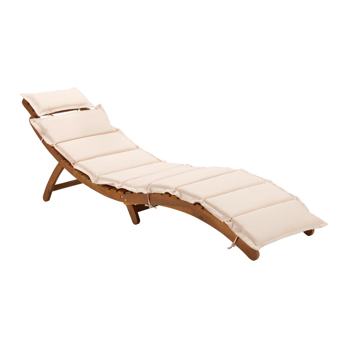 Záhradní lehátko BORA béžová - béžová, Moderní, dřevo/textil (180/54/62cm) - Bessagi Garden