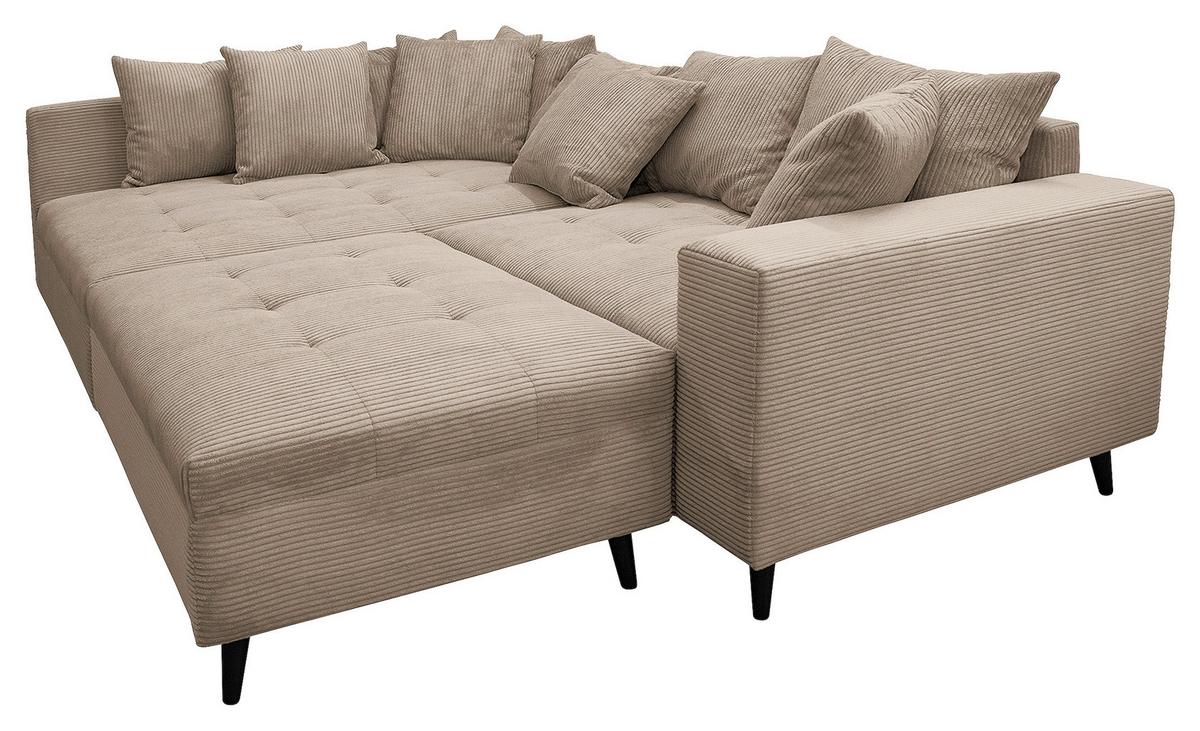 Ecksofa Pruno Hellbraun S: 174x247 Cm - Hellbraun/Schwarz, Design, Textil (174/247cm) - MID.YOU