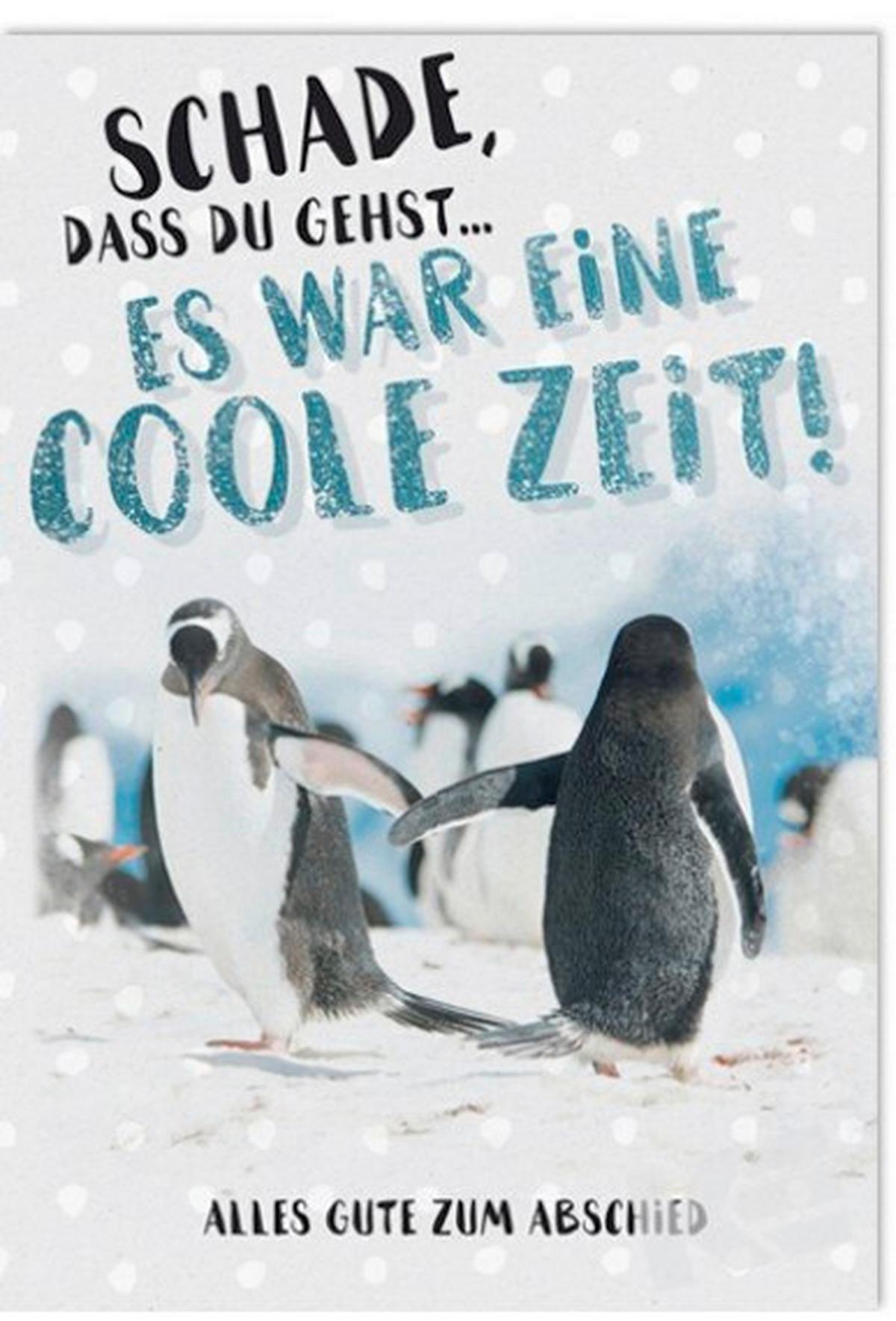 Billett Abschied Pinguine - Multicolor, Basics, Papier/Kunststoff (12/18/2cm)
