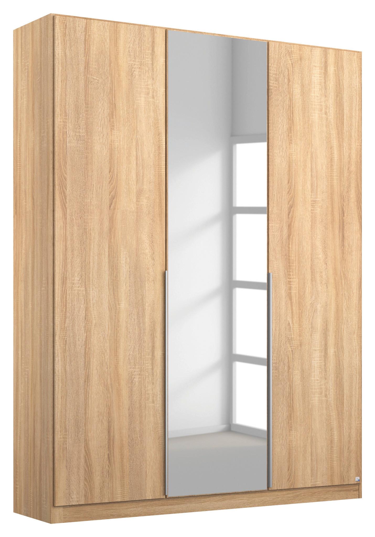 Drehtürenschrank 136cm Alabama, Sonoma Eiche Dekor - Silberfarben/Sonoma Eiche, MODERN, Holzwerkstoff (136/229/54cm) - Rauch Möbel