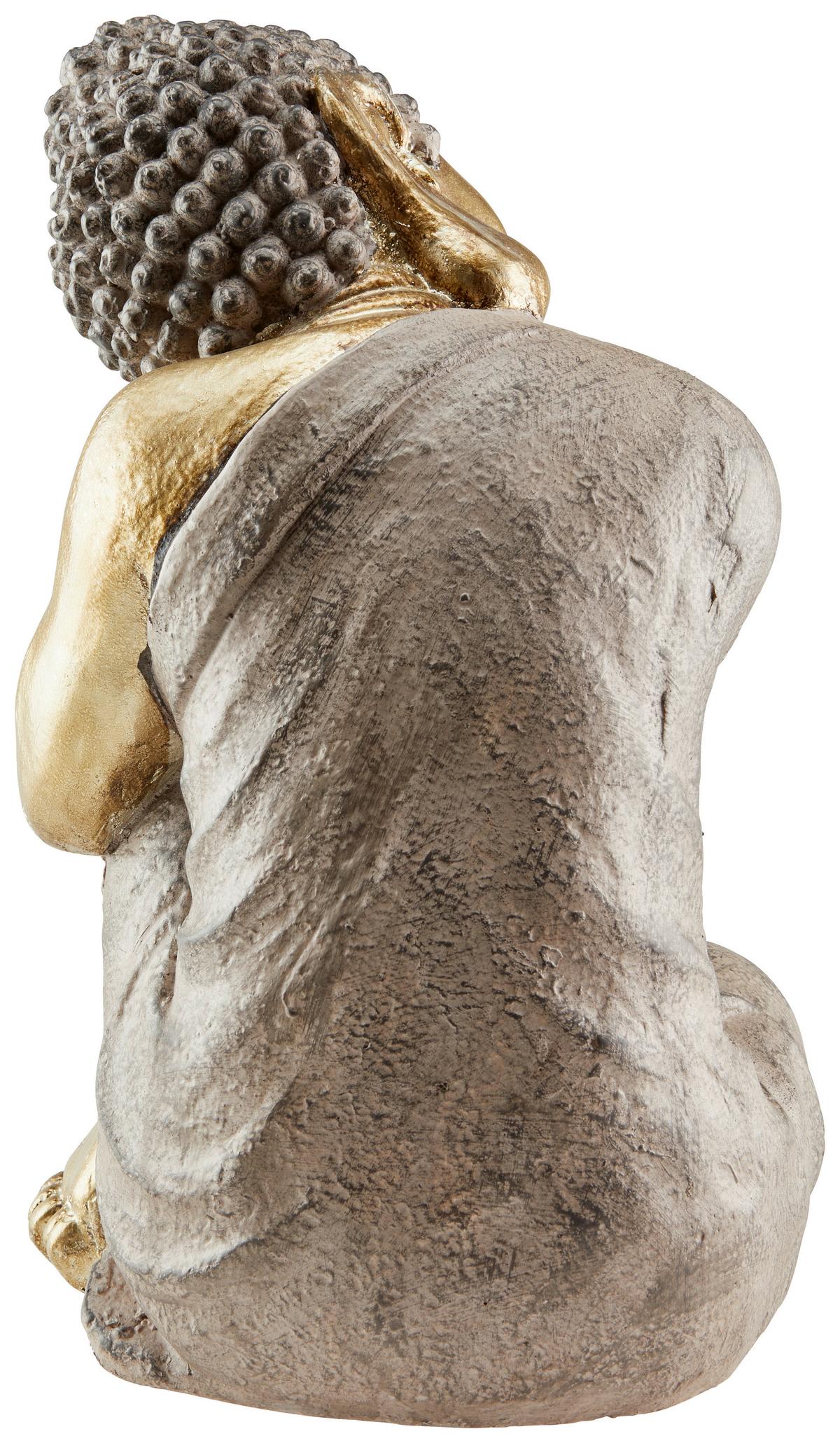 Dekofigur Buddah H: 35 cm Magnesia für In- und Outdoor - Goldfarben, LIFESTYLE, Stein (21,5/24/35cm) - Luca Bessoni