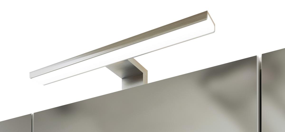 Badmöbel-Set 3-Tlg. inkl. LED Stockholm 80cm Grau - Eichefarben/Grau, KONVENTIONELL, Glas/Holzwerkstoff (80cm) - Held
