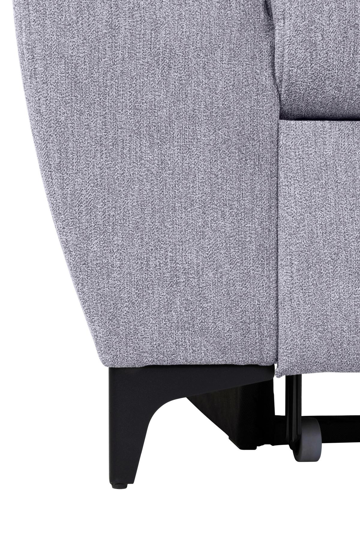 Ecksofa Lapis Grau S: 255/217 cm - Schwarz/Grau, KONVENTIONELL, Textil (255/217cm) - MID.YOU