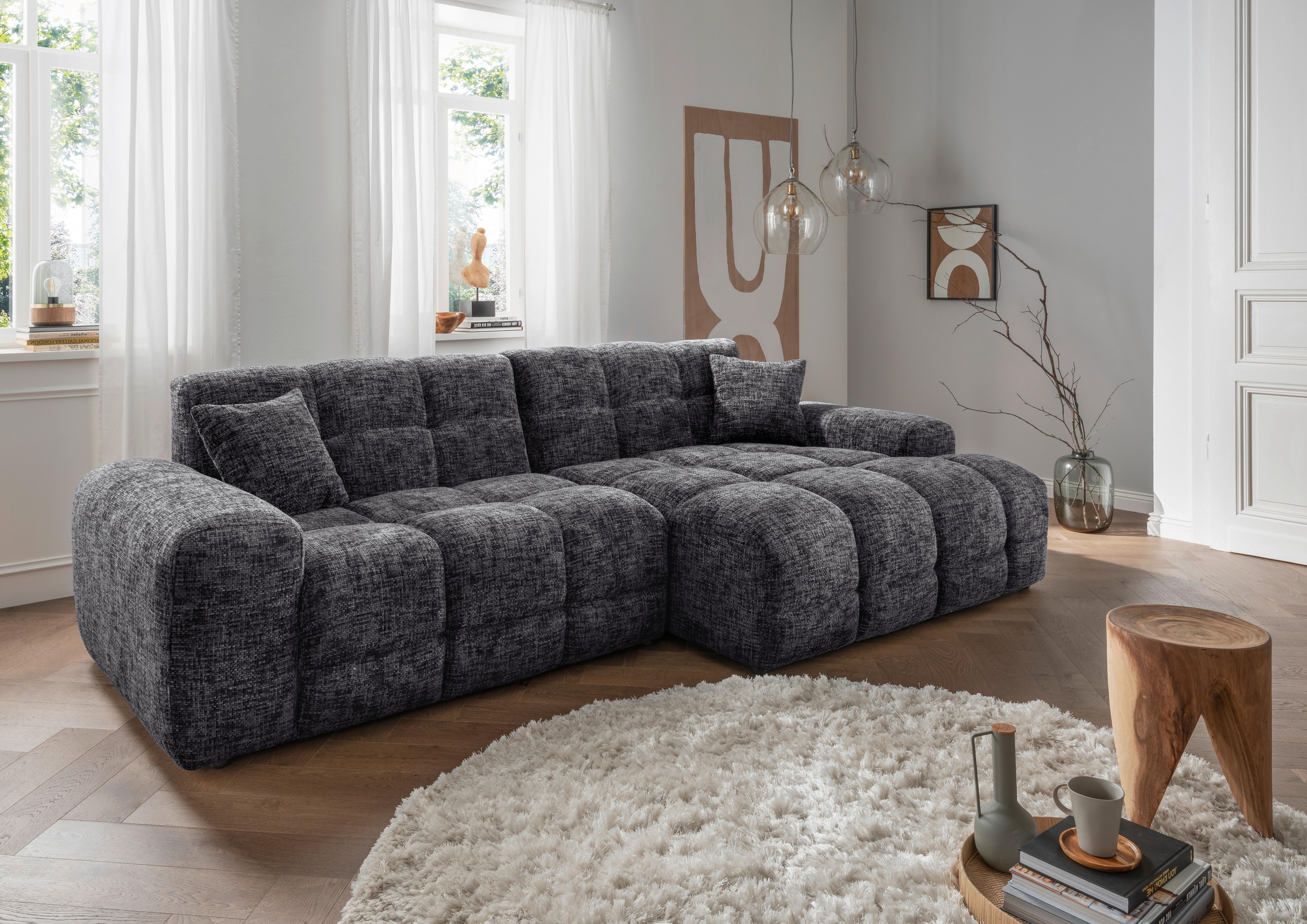 Ecksofa Bosco, Schwarz S: 301x152 cm - Schwarz, MODERN, Textil (301/152cm) - Livetastic