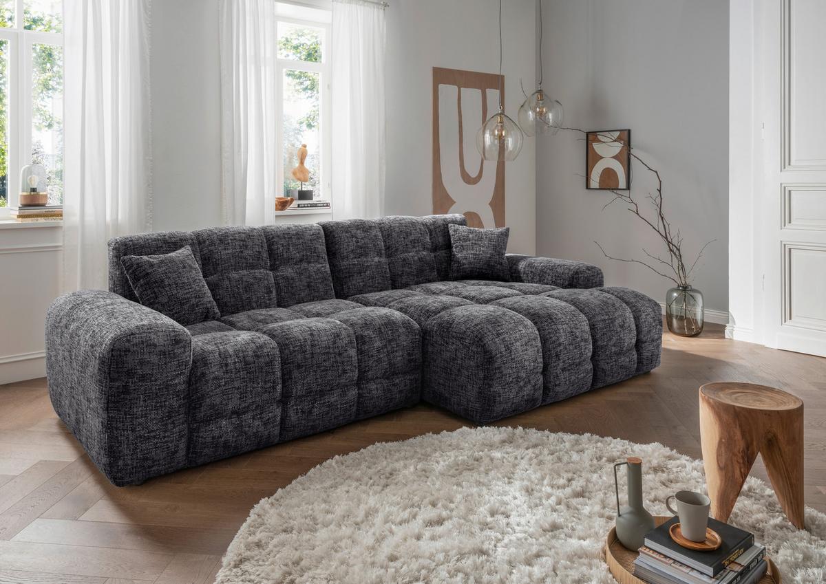 Ecksofa Bosco, Schwarz S: 301x152 cm - Schwarz, MODERN, Textil (301/152cm) - Livetastic