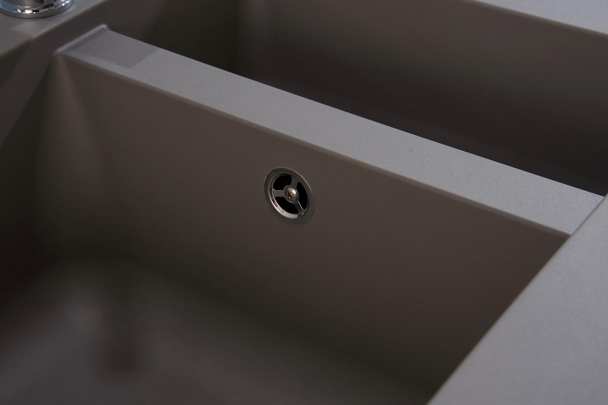 Spüle Respekta Denver Kunststein Bxt: 100x50 Cm - Grau, Trend, Glas/Kunststoff (100/20/50cm) - Respekta