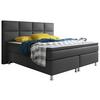Boxspringbett Mit Topper / Matratzen 180x200 Cm Miami-Bk - Anthrazit/Silberfarben, KONVENTIONELL, Leder/Textil (200/125/210cm) - MID.YOU