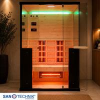 Infrarotkabine, für 2 Personen 5 Vollspektrumstrahler - Schwarz, KONVENTIONELL, Holz (125/190/100cm) - Sanotechnik