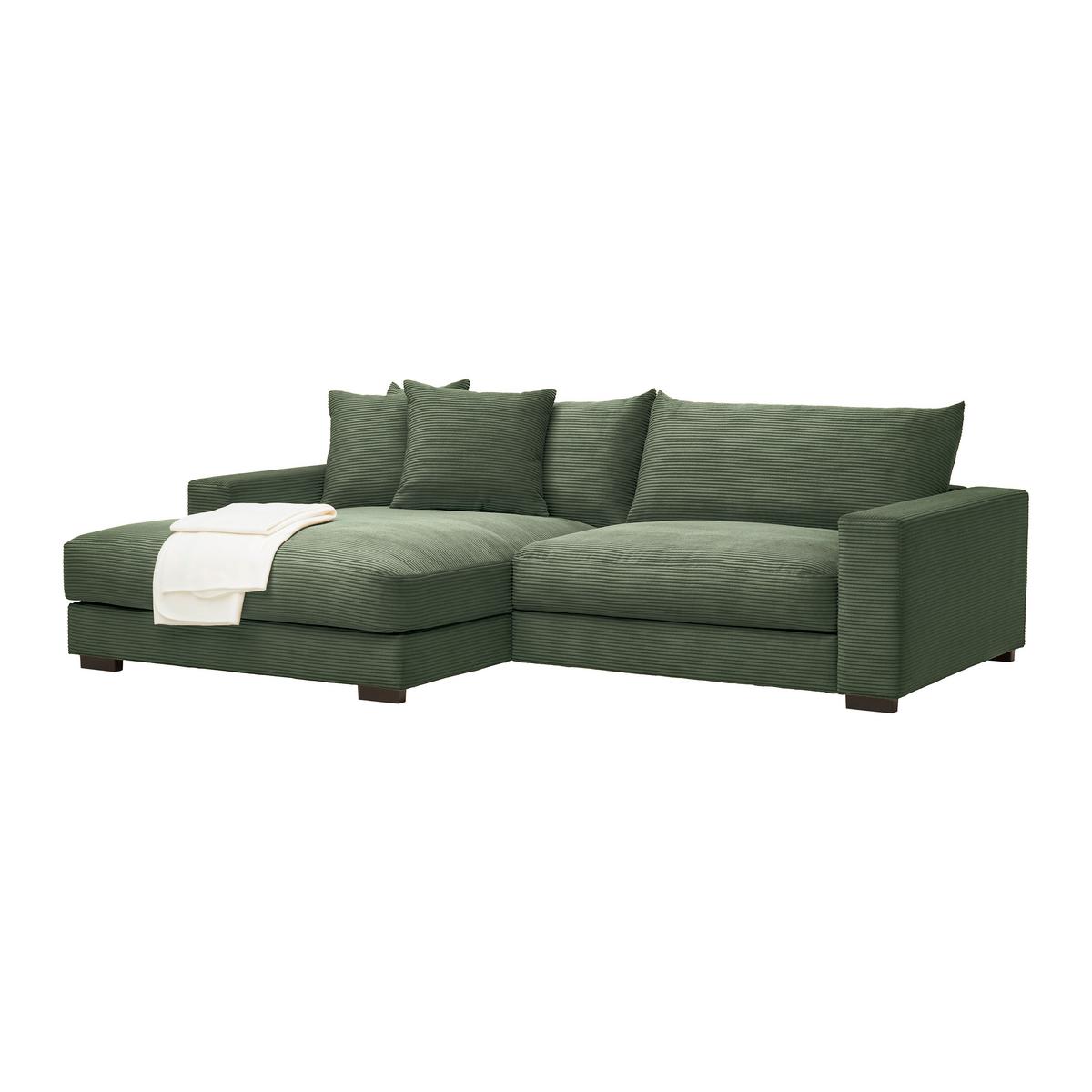 Rohová sedačka PEDRO, ľavá, tmavozelený menčester - tmavozelená, Modern, textil (180/265cm) - Mömax