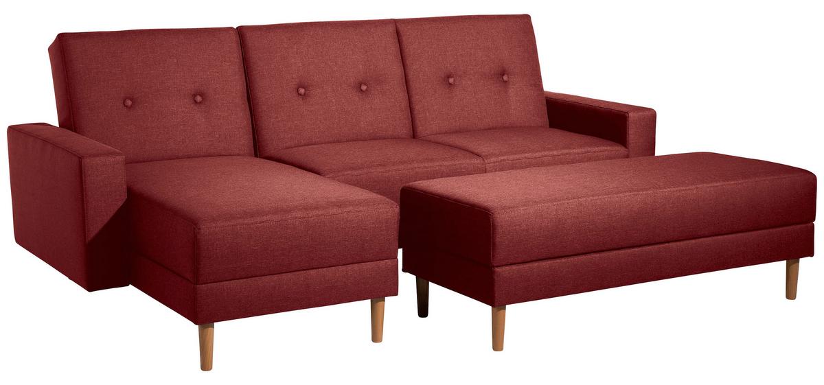 Eckschlafsofa Just Cool - Rot/Erlefarben, Design, Textil (230/93/152cm) - Max Winzer