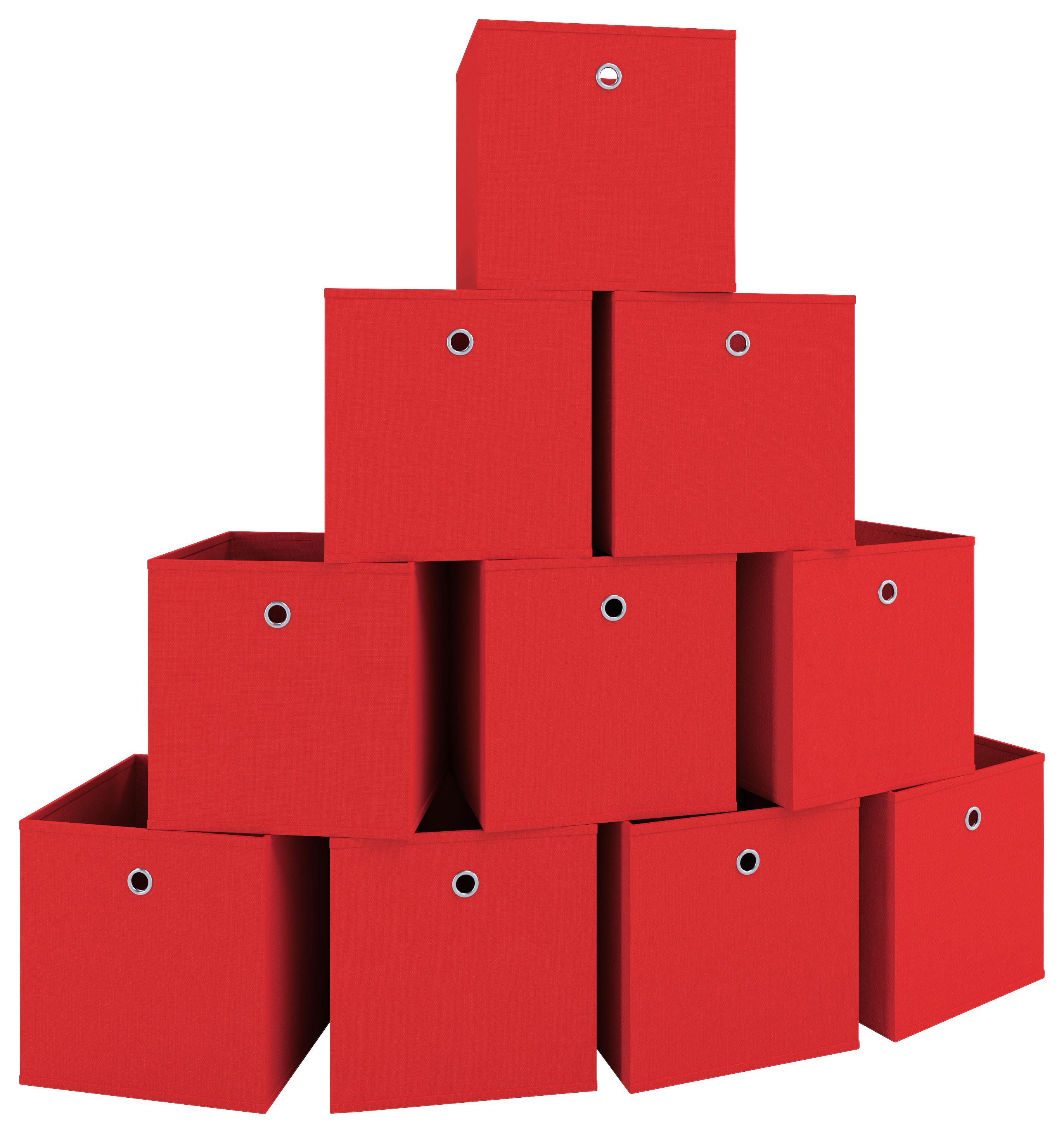 Faltbox Boxas Rot B: 27 cm - Rot, MODERN, Textil (27/28/27cm) - MID.YOU