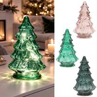 LED-WEIHNACHTSFIGUR SARAH - Dunkelgrün/Rot, Basics, Glas/Kunststoff (11,5/17,5/11,5cm)