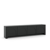 Černá komoda, bezúchytkové otevíraní, š: 204cm - černá, Design, kompozitní dřevo (204/54/35cm)