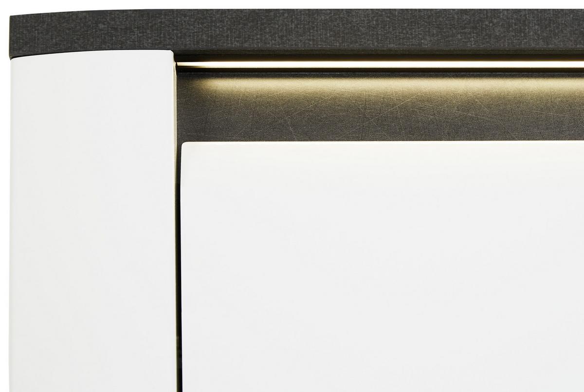 ZÁVESNÁ VITRÍNA ALASSIO - biela/grafitová, Modern, kov/kompozitné drevo (54,7/118,5/34cm) - Luca Bessoni