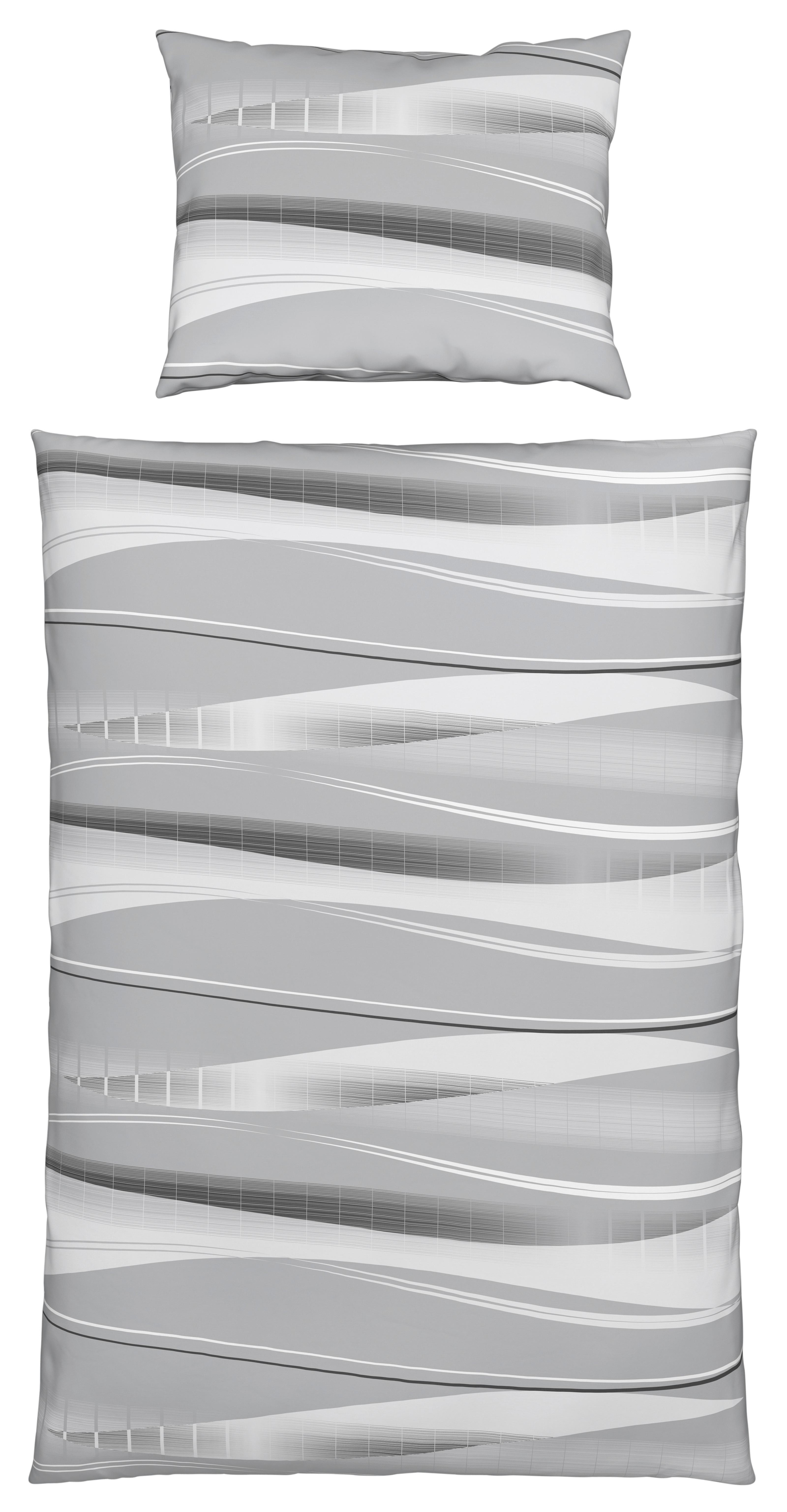 Flanell Bettwäsche 140x200 cm Philina Grau - Grau, KONVENTIONELL, Textil - Ondega