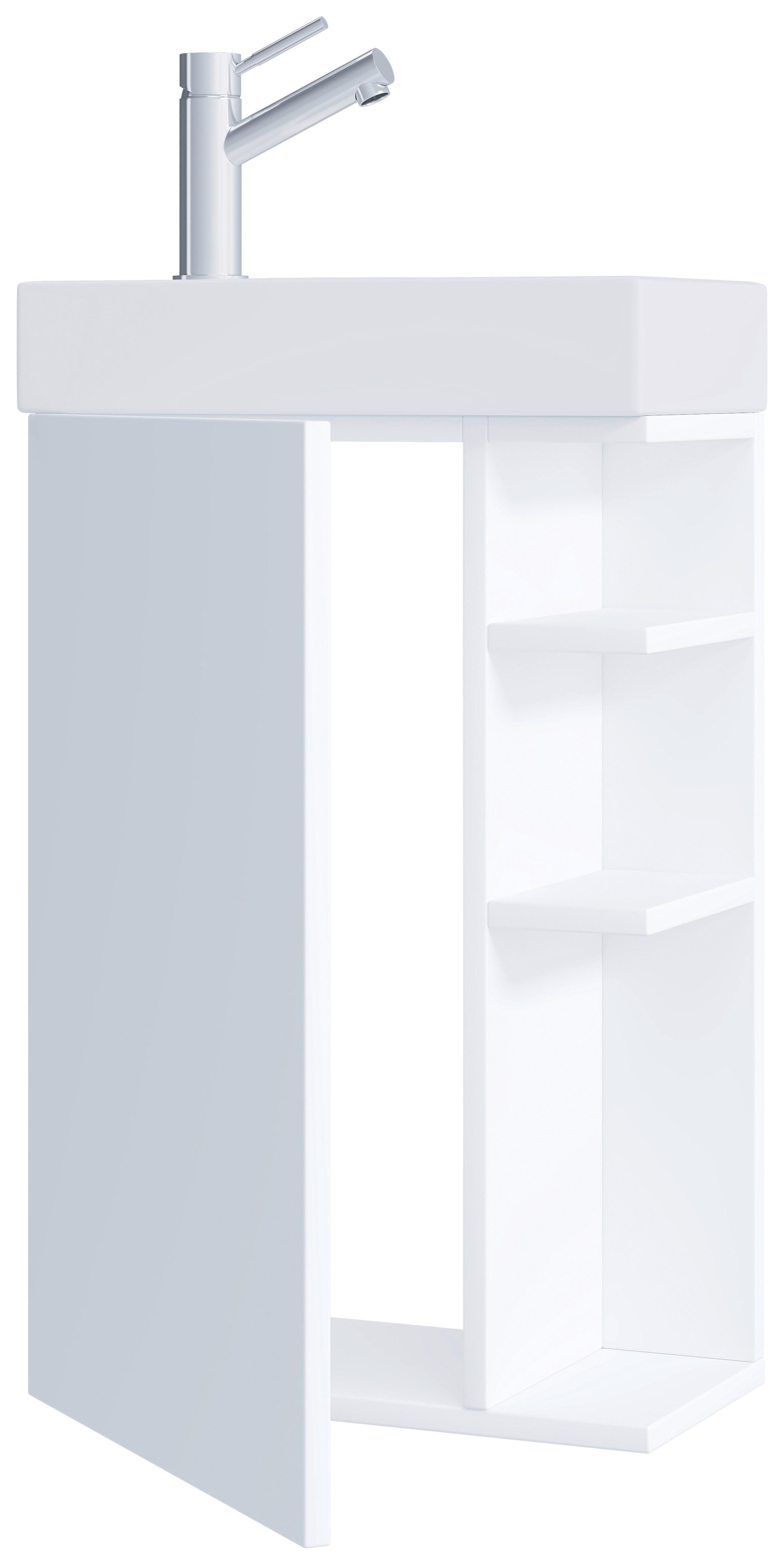 Waschtischkombi Lumia - Weiß, MODERN, Keramik/Holzwerkstoff (40cm) - MID.YOU