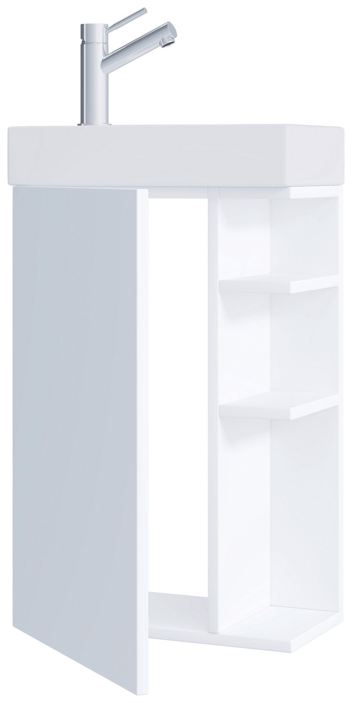 Waschtischkombi Lumia - Weiß, MODERN, Keramik/Holzwerkstoff (40cm) - MID.YOU