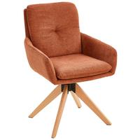 Armlehnstuhl Slide Rostfarben B: 58 cm - Rostfarben/Eichefarben, MODERN, Holz/Textil (58/91/63,5cm) - Livetastic