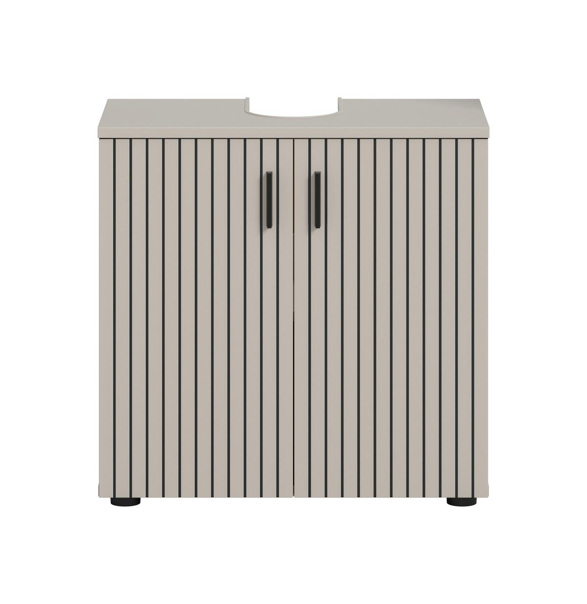 WASCHBECKENUNTERSCHRANK Mone Kaschmir B: 60cm - Kaschmir/Schwarz, Trend, Holzwerkstoff (60/59/30cm) - MID.YOU