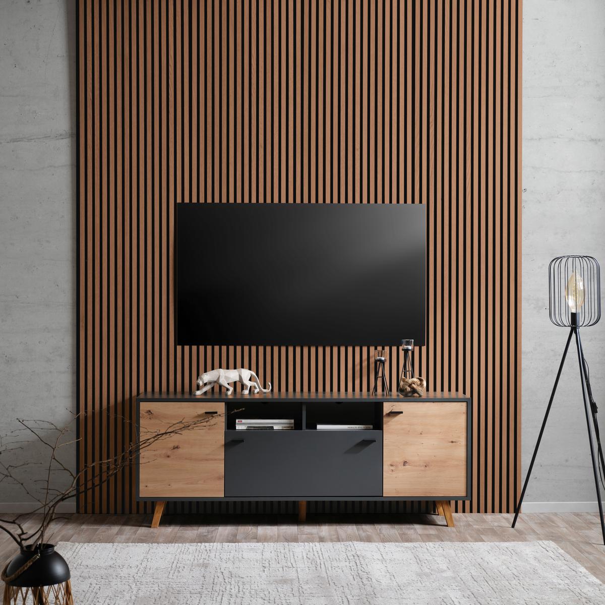 Akustikpaneel Josef - Walnussfarben, MODERN, Holzwerkstoff/Kunststoff (60/120/2cm)