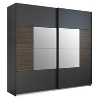 Schwebetürenschrank Barea Dunkelgrau Eiche Dekor - Eiche dunkel/Dunkelgrau, MODERN, Holzwerkstoff (226/210/62cm) - Rauch Möbel