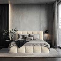 Polsterbett Cherry Mikrofaser Velours, Sandf. Lf: 180x200 Cm - Sandfarben/Schwarz, MODERN, Holz/Holzwerkstoff (180/200cm) - MID.YOU