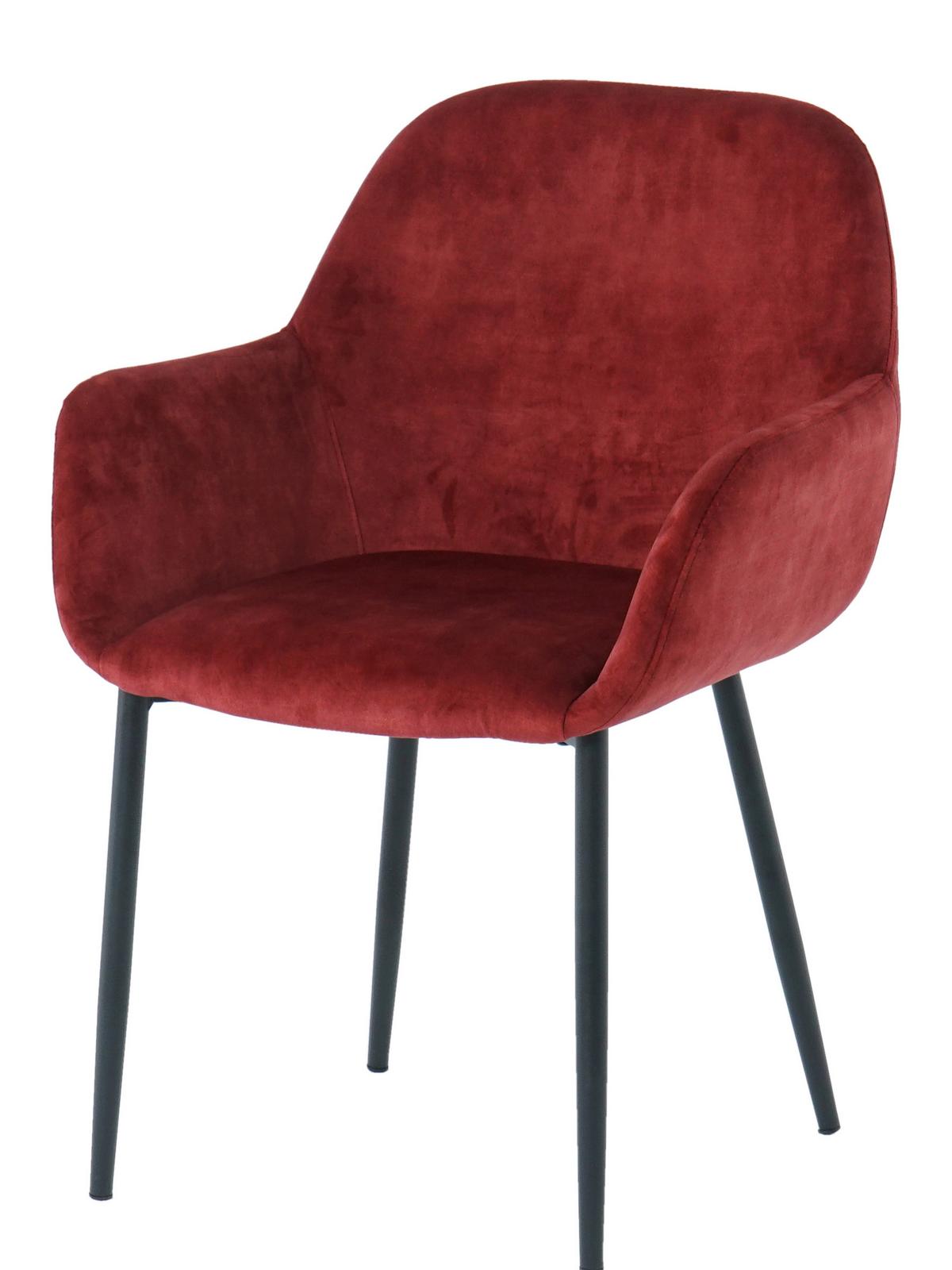 ARMLEHNSTUHL-SET Schwarz/Rot 2-teilig - Rot/Schwarz, MODERN, Textil/Metall (60/84/57,5cm) - MID.YOU