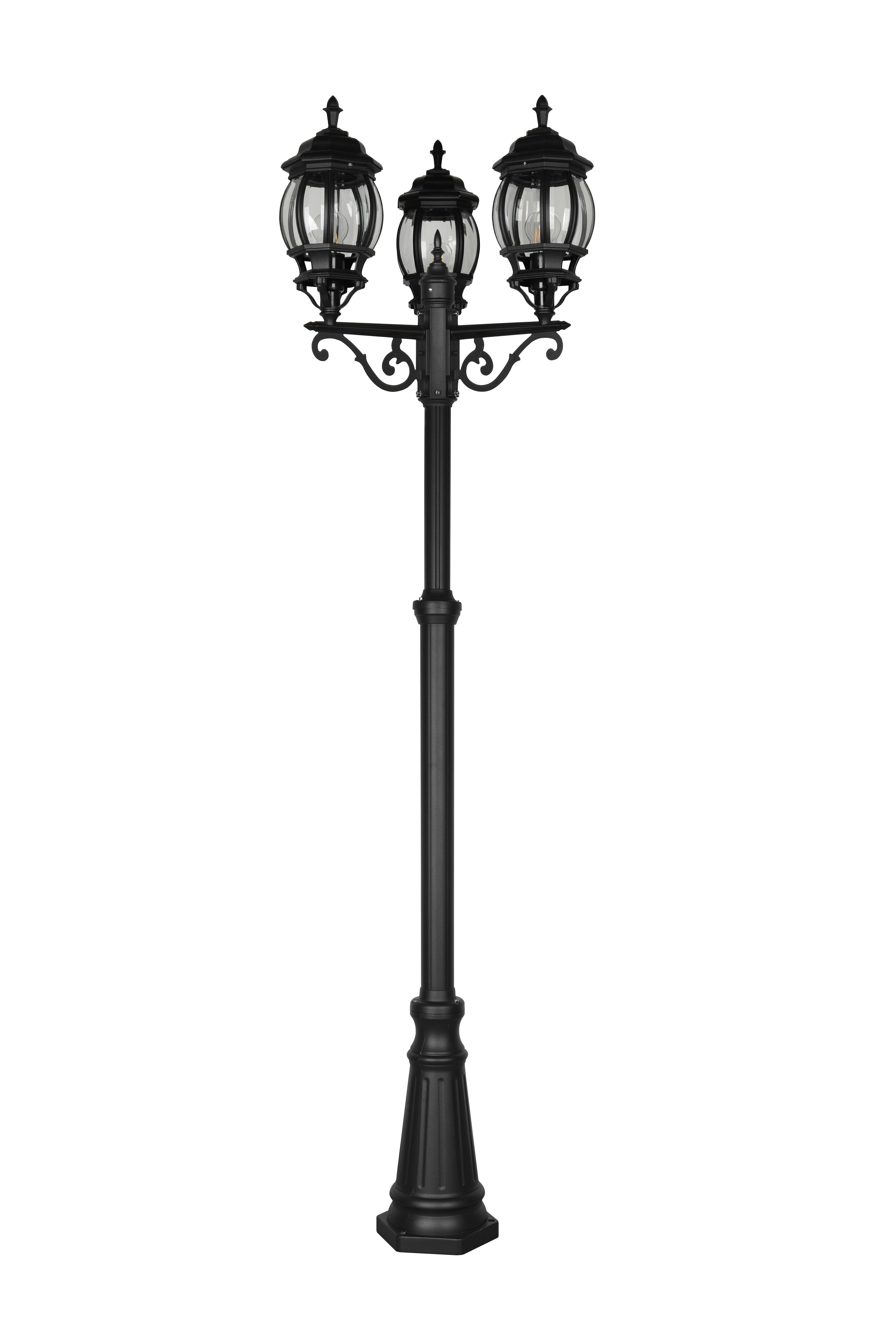 Wegeleuchte 406960332 Elvo - Klar/Schwarz, KONVENTIONELL, Glas/Metall (57/240cm) - Trio Leuchten