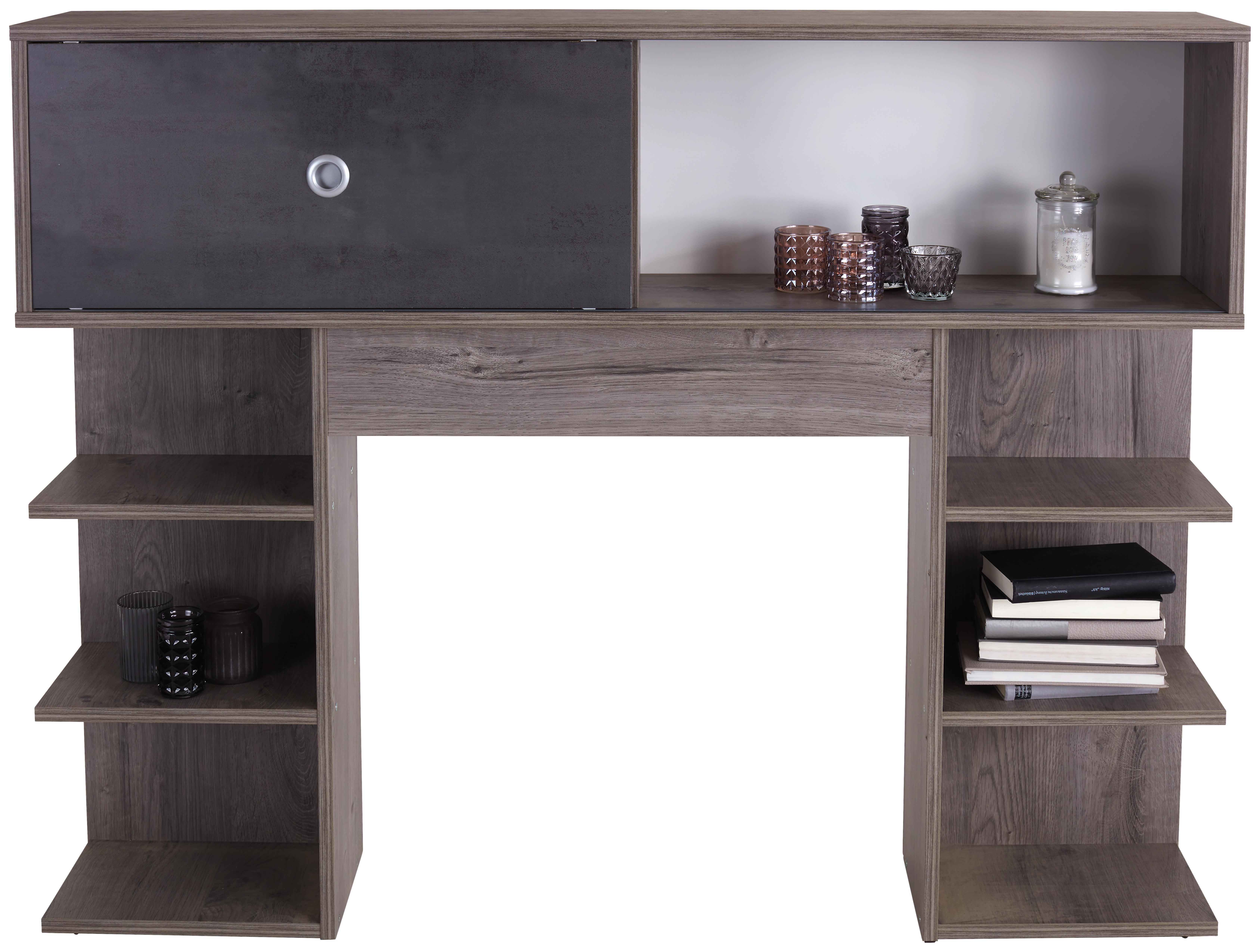 Bettüberbau Azurro 140 - Eichefarben/Hellgrau, KONVENTIONELL, Holzwerkstoff (145/111/27cm)