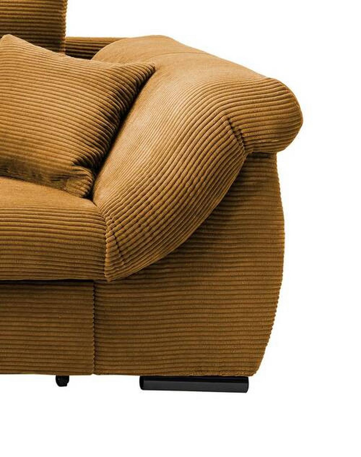 Ecksofa Federico Goldfarben S: 188/302 cm - Goldfarben/Schwarz, MODERN, Holz/Textil (188/302cm) - MID.YOU