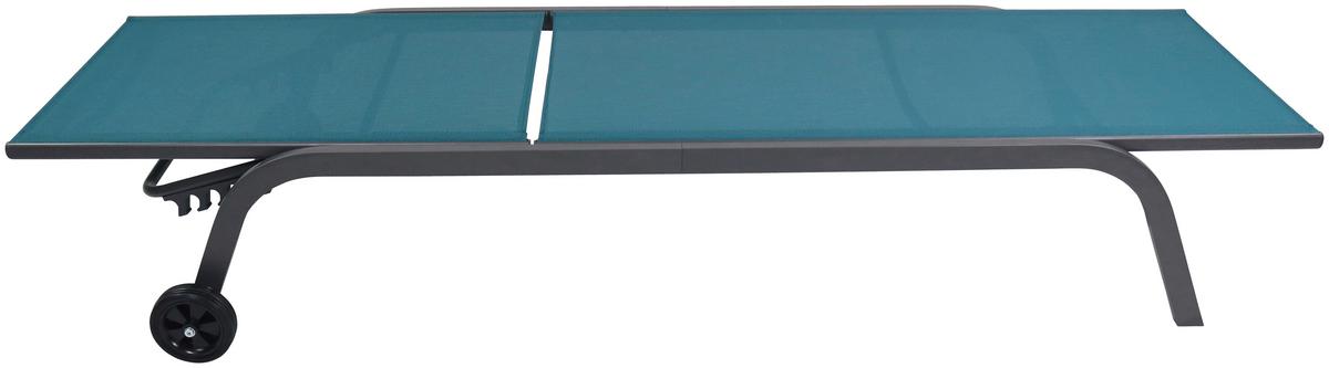 Sonnenliege Sonlas Klappbar - Blau, MODERN, Kunststoff/Textil (32/58/192cm) - Ambia Garden