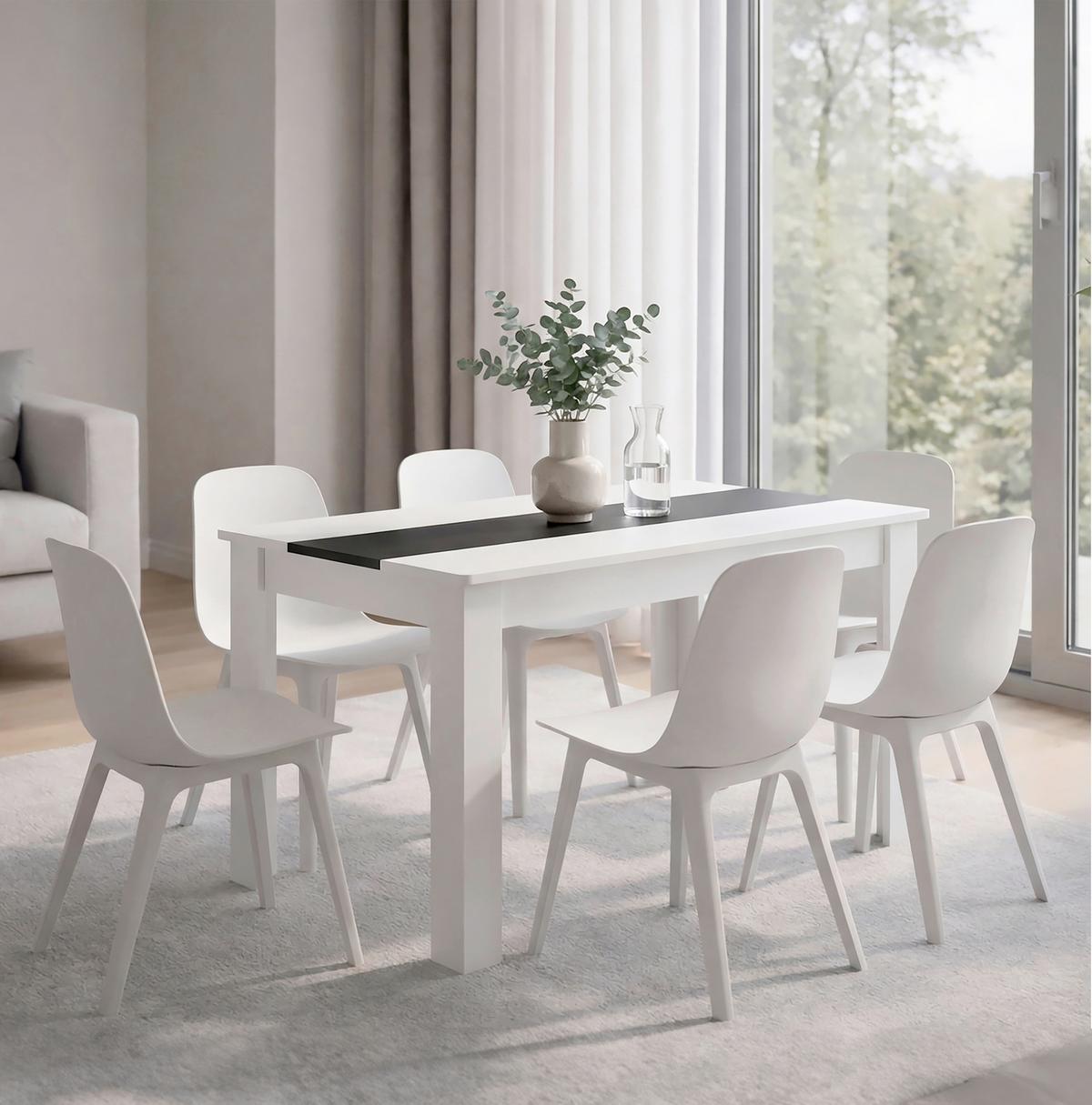 Esstisch Disalo Anthrazit/Weiß L: 140cm - Anthrazit/Weiß, MODERN, Holzwerkstoff (140/80/75cm) - MID.YOU