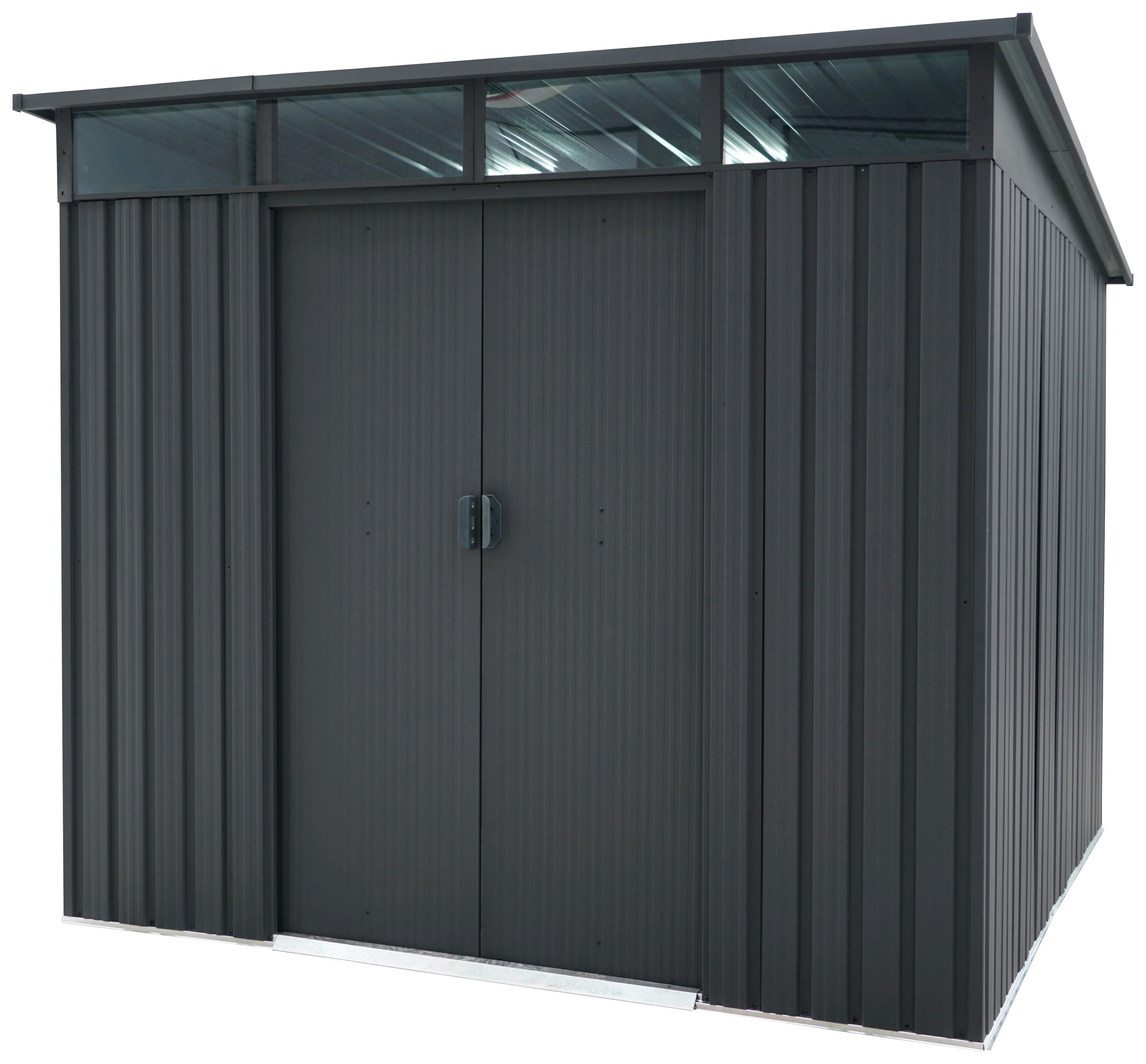 Gerätehaus Ohne Boden 238x203x278 - Anthrazit, Basics, Metall (238/203/278cm)