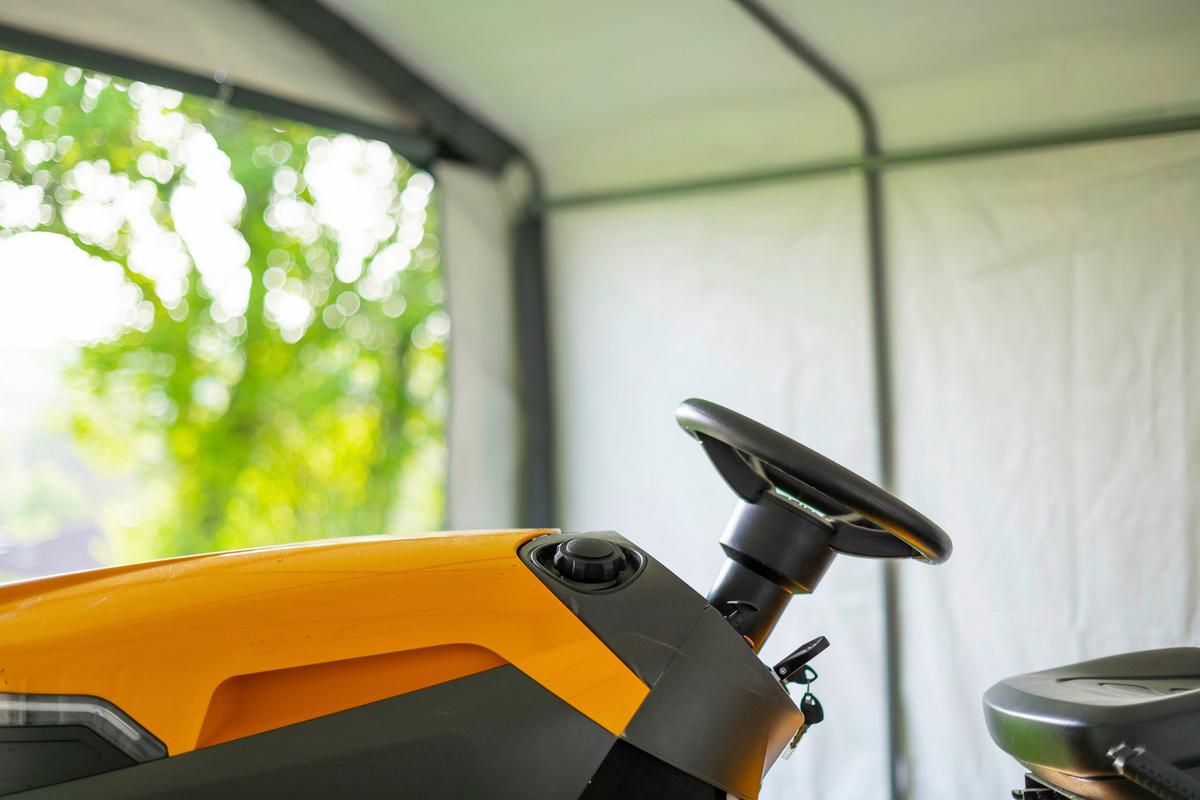 Zeltgarage Weidezelt Garage 18 M² - Grau, Basics, Kunststoff (370/260/490cm)