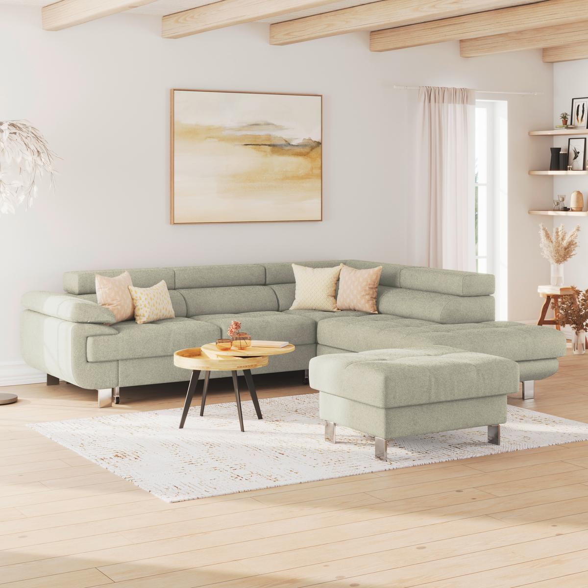 Hocker Savona - Sandfarben, MODERN, Textil (90/44/73cm) - Ondega