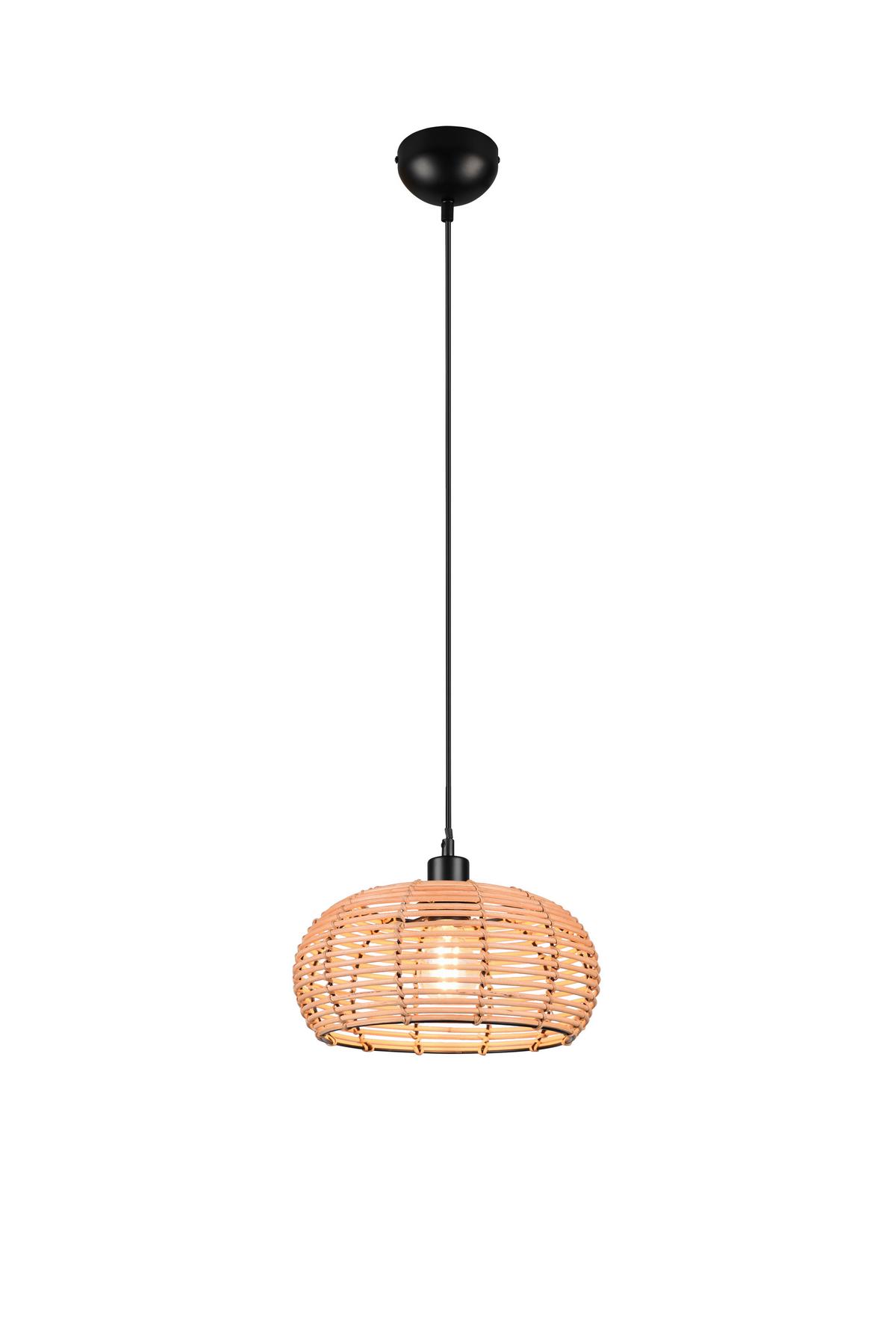 Hängeleuchte 312200136 Inga - Schwarz/Braun, Natur, Holz/Metall (29/150cm) - Trio Leuchten