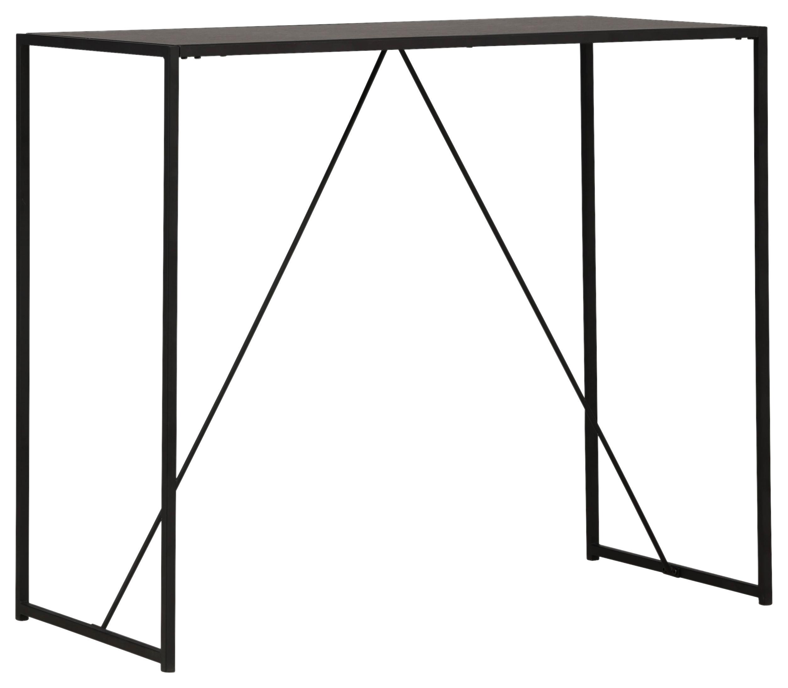 Bartisch Brea - Schwarz, Design, Holzwerkstoff/Metall (120/60/105cm) - Livetastic